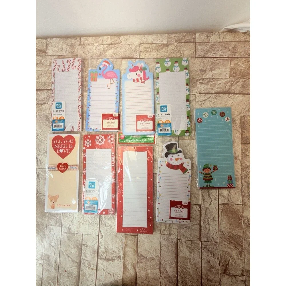 Lot of 9 Magnetic List Pads 80 Sheets To Do Grocery Planner New